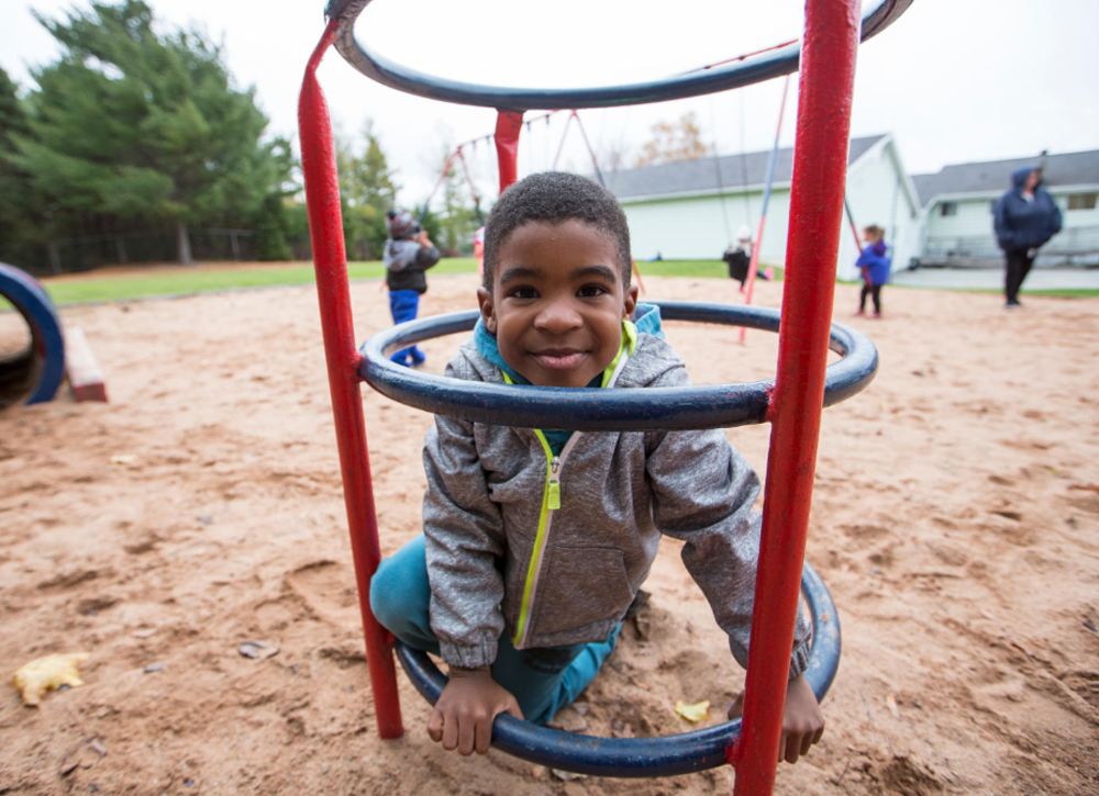 Young boy in a playground
