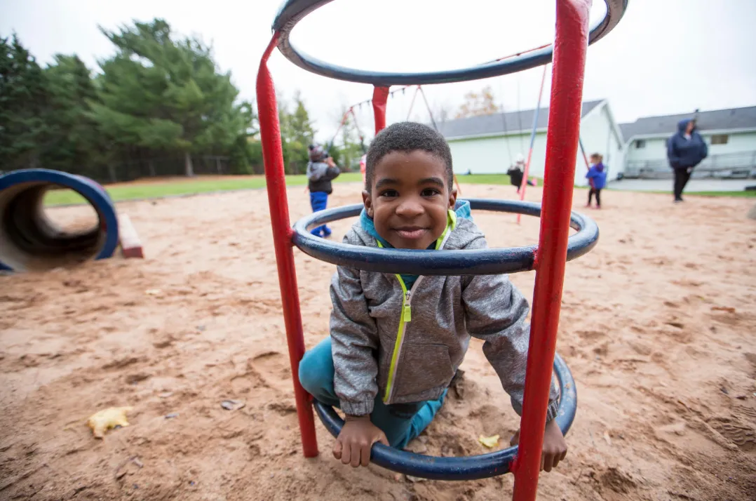 Boy having fun in the playground
